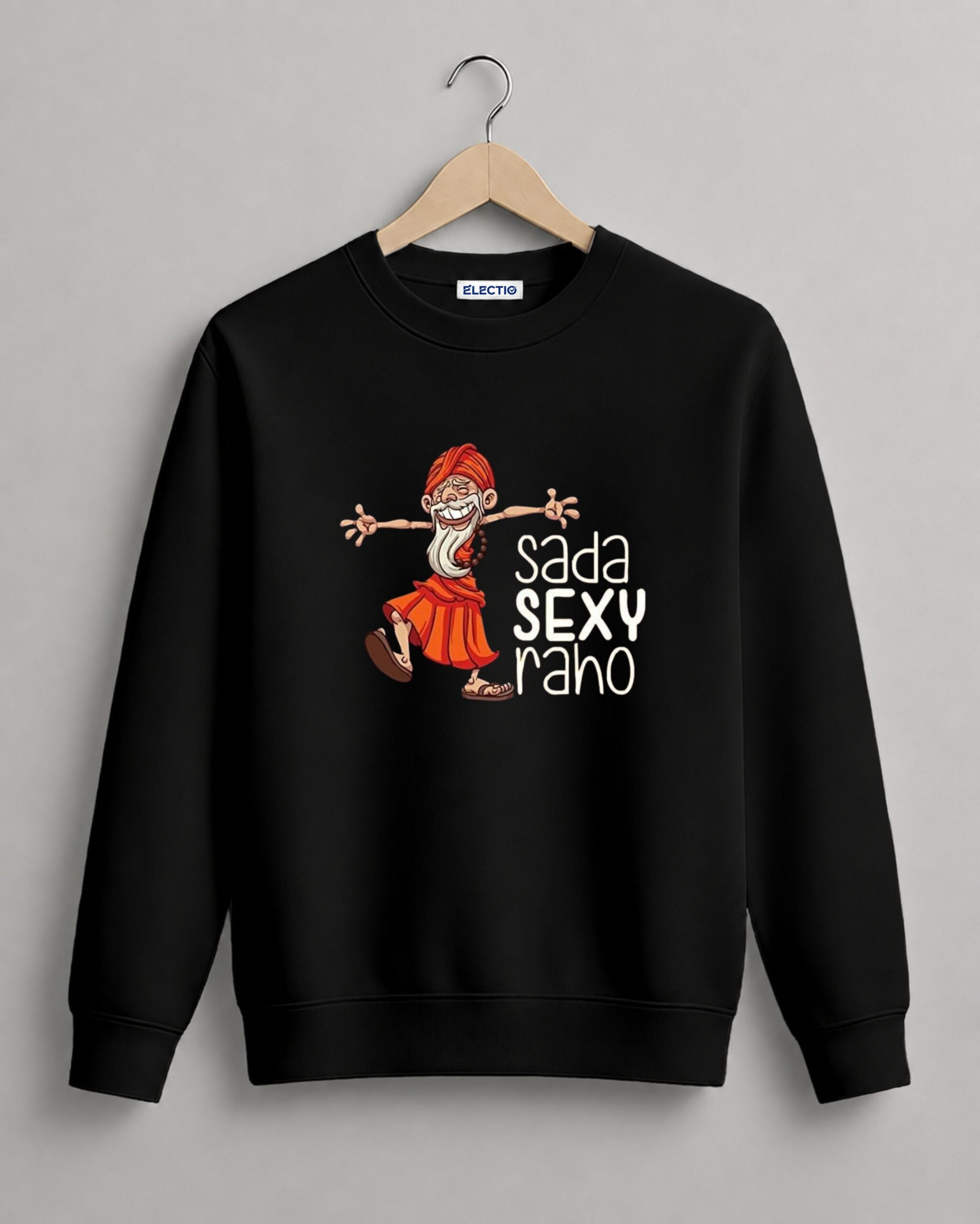 Sada Sexy Raho" Graphic Printed Black Sweatshirt - Image 1
