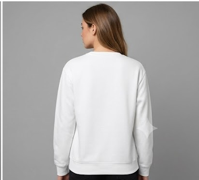 "No Woman No Cry" Graphic Crewneck Sweatshirt - White - Image 3