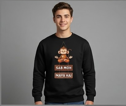 Sada Sexy Raho" Graphic Black Sweatshirt - Image 2