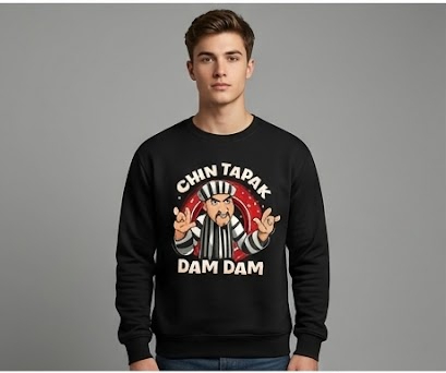 Chin Tapak Dam Dam Printed Black Sweatshirt - Image 2